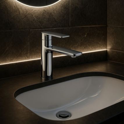 REA-B6202 - Miscelatore per lavabo STORM 15 cm cromo lucido