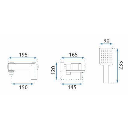 REA-B6204 - Set per vasca STORM, cromo lucido