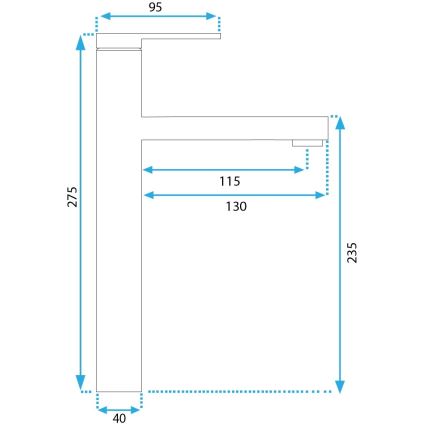 REA-B6215 - Mitigeur pour lavabo PIXEL 27,5 cm doré