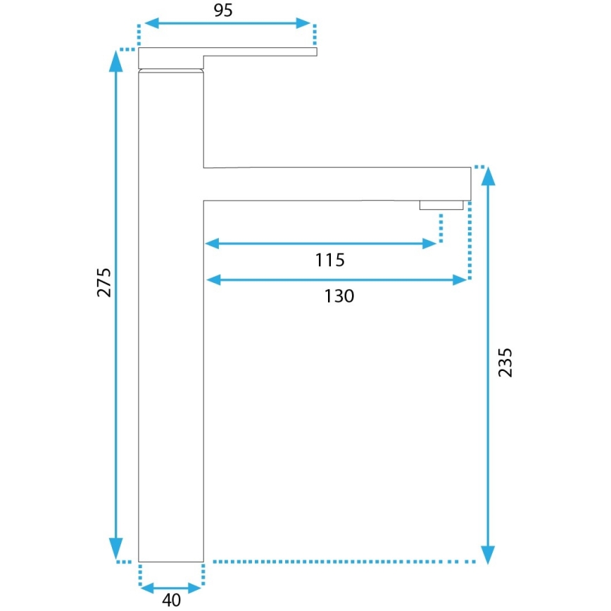 REA-B6215 - Mitigeur pour lavabo PIXEL 27,5 cm doré