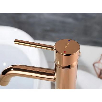 REA-B6321 - Miscelatore per lavabo LUNGO 28 cm oro rosa