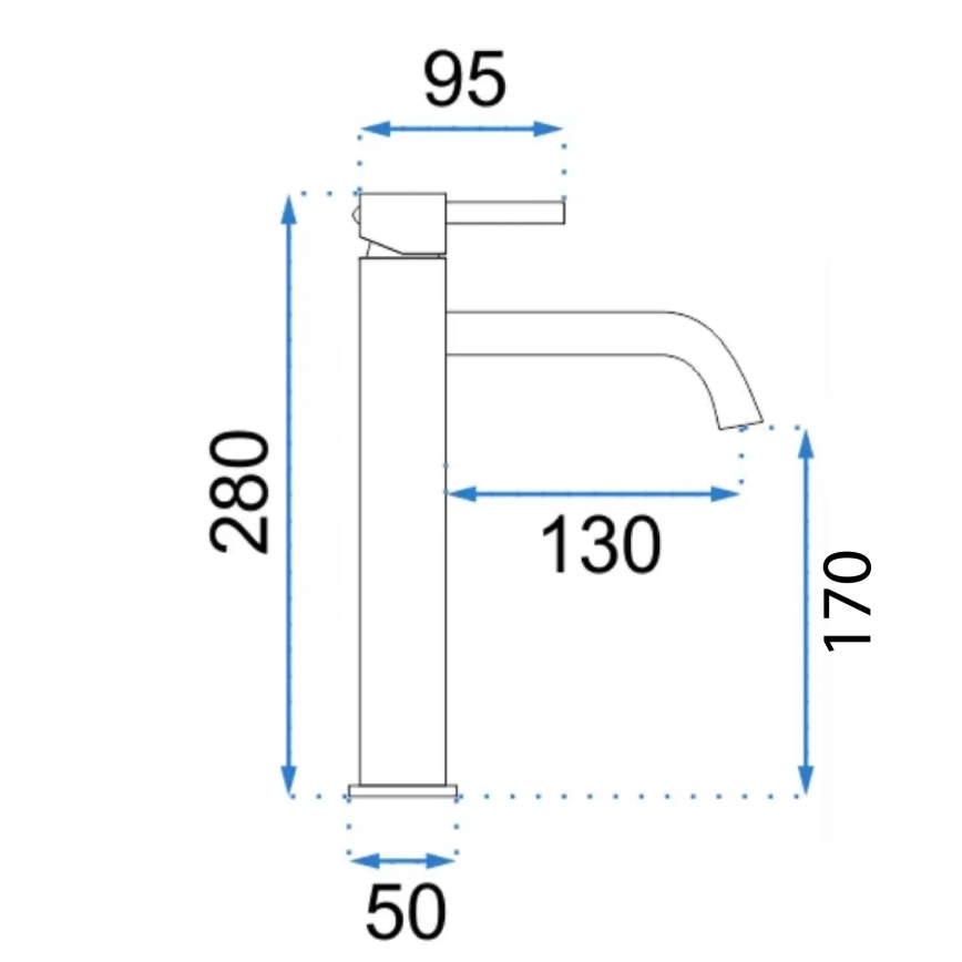 REA-B6321 - Mitigeur pour lavabo LUNGO 28 cm, finition or rose
