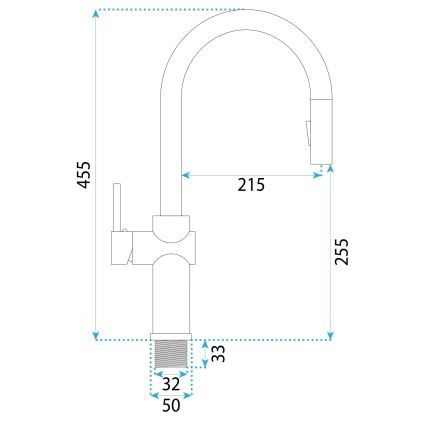 REA-B6330 - Mitigeur d'évier FRESH à douchette extractible, 45 cm, finition nickel