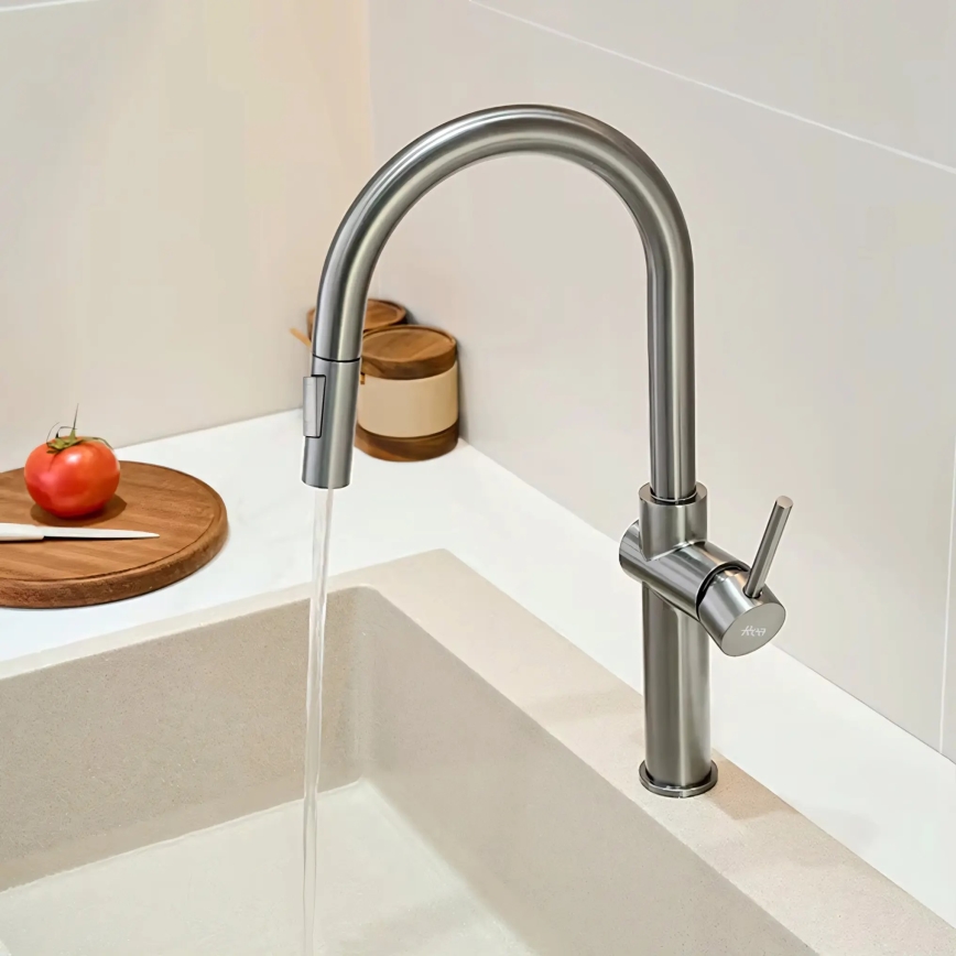 REA-B6330 - Spültischarmatur mit ausziehbarer Handbrause FRESH 45 cm Nickel