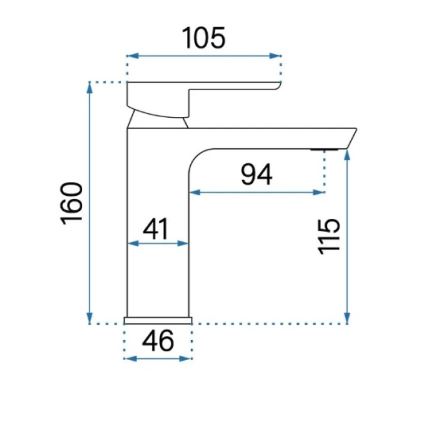 REA-B6412 - Mitigeur pour lavabo ARGUS 28,5 cm doré brossé