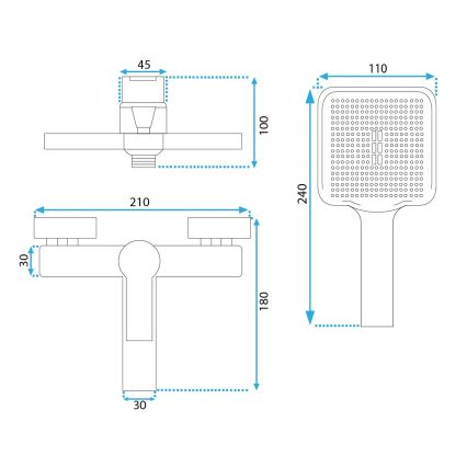 REA-B6414 - Badewannenset ARGUS, gebürstetes Gold