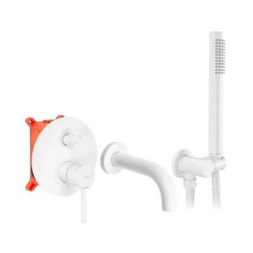 REA-B6440 - Badewannenset mit Unterputzarmatur LUNGO mattweiß