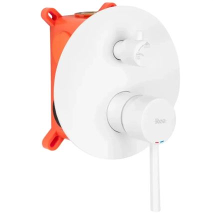 REA-B6440 - Badewannenset mit Unterputzarmatur LUNGO mattweiß