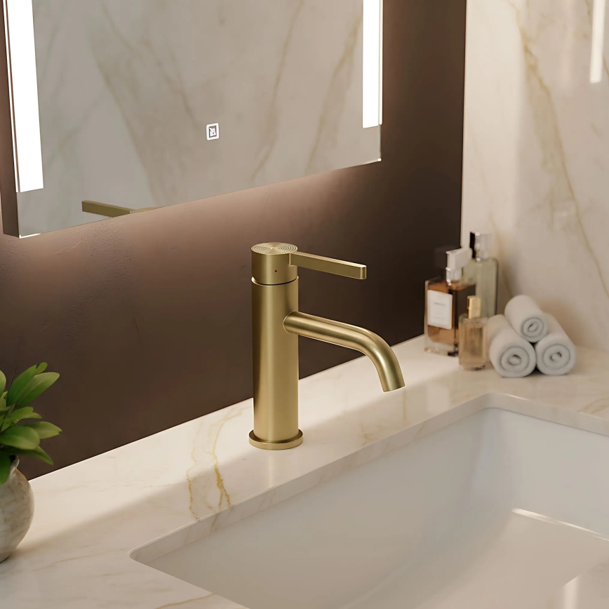 REA-B6444 - Mitigeur pour lavabo FOSTER 18,2 cm, finition dorée