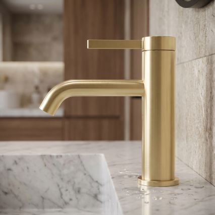 REA-B6533 - Waschtischarmatur RIVO 16,5 cm, gebürstetes Gold-Finish