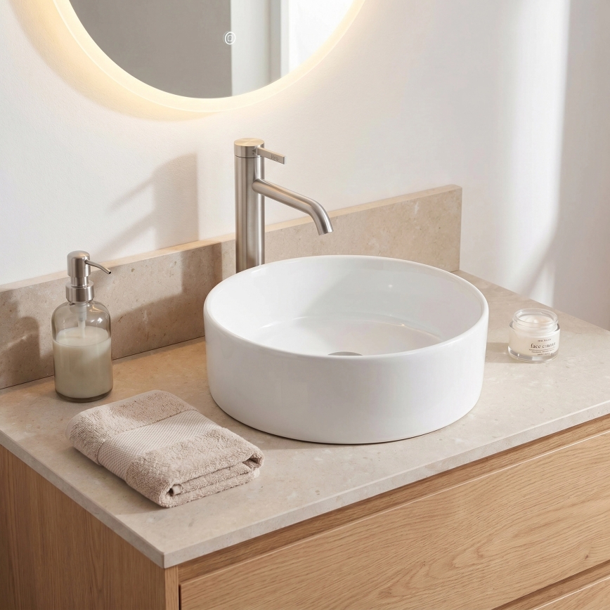 REA-B6538 - Mitigeur pour lavabo RIVO 28 cm nickel