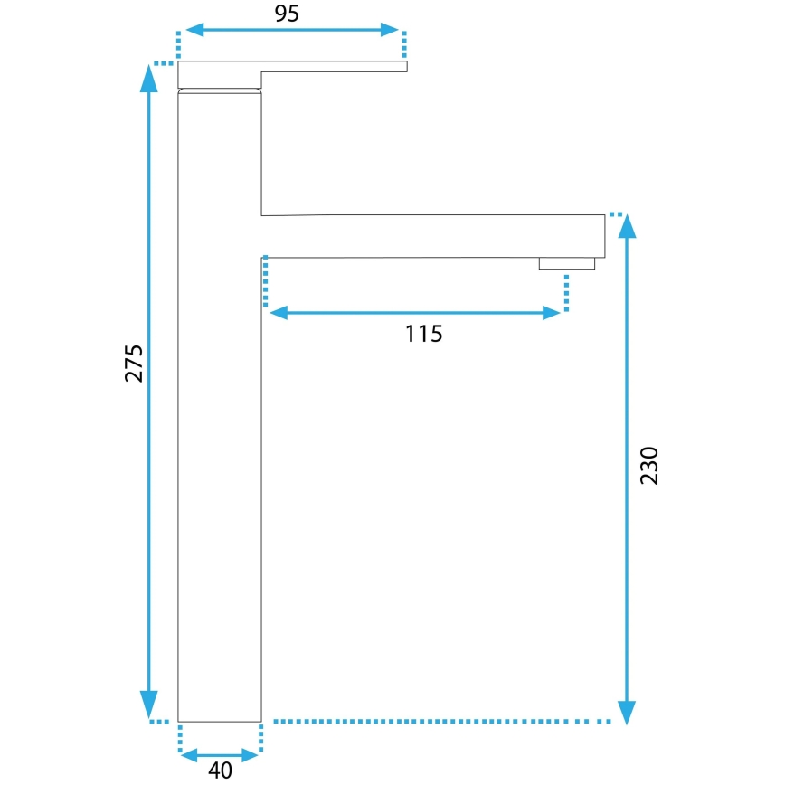 REA-B6562 - Miscelatore per lavabo PIXEL 27,5 cm cromo lucido