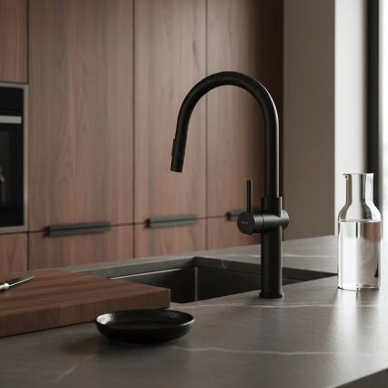 REA-B7200 - Küchenarmatur FRESH mit ausziehbarer Spülbrause, 45 cm, schwarz