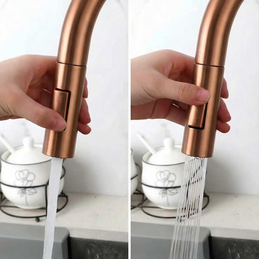 REA-B7436 - Mitigeur d'évier avec douchette extractible et filtration ECO FRESH, 37,5 cm, cuivre