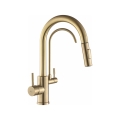 REA-B7596 - Miscelatore da cucina con doccetta estraibile e sistema di filtrazione ECO FRESH, 37,5 cm, finitura oro spazzolata