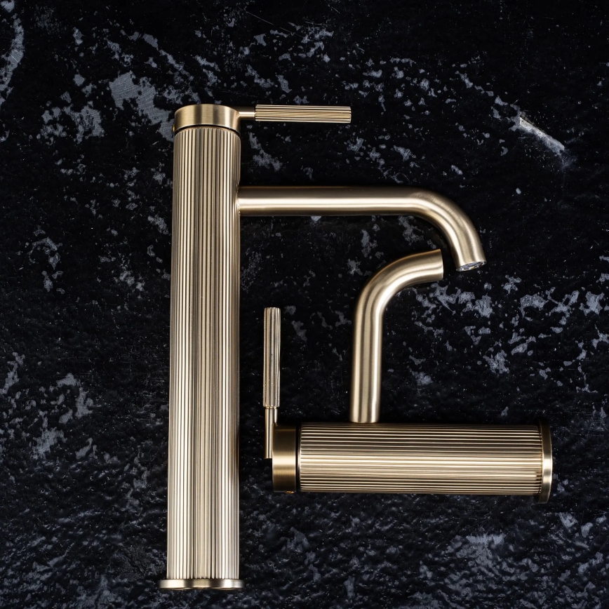 REA-B7802 - Mitigeur pour lavabo ARGON 29,5 cm, or brossé