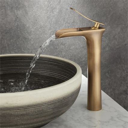 REA-B8120 - Mitigeur pour lavabo LAGUNA 30 cm, finition dorée brossée