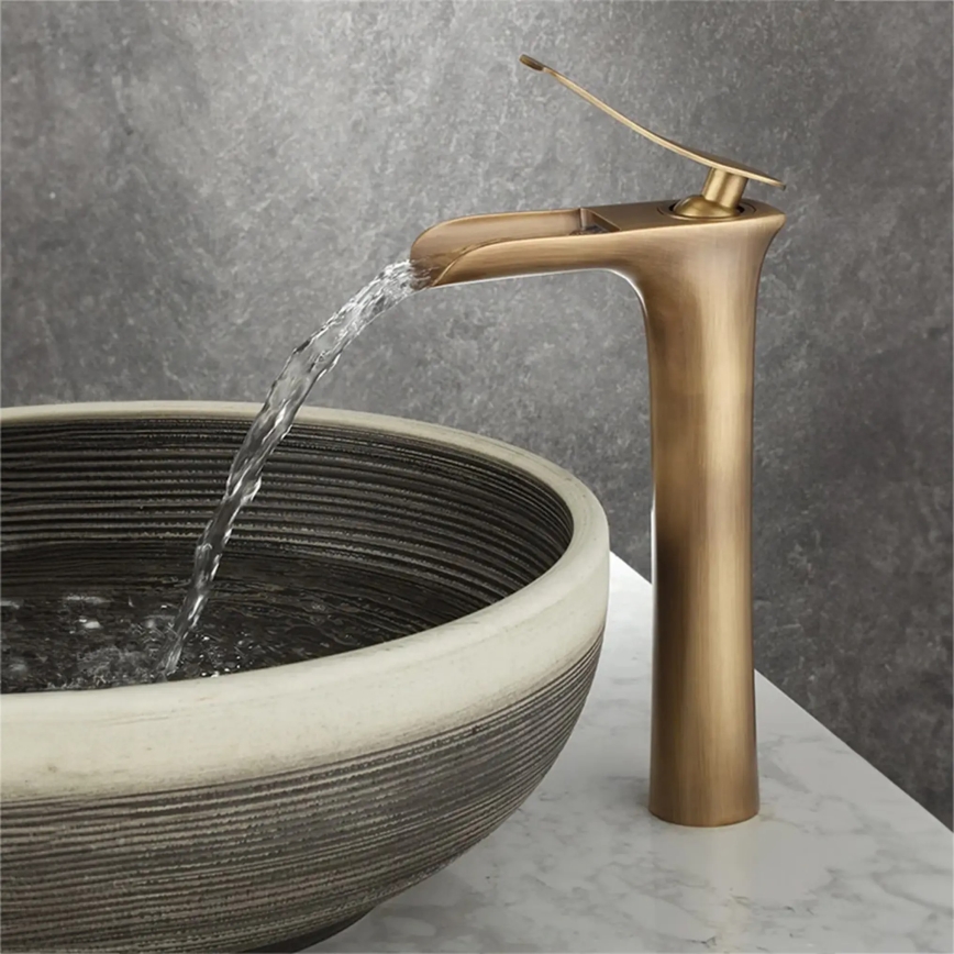 REA-B8120 - Waschtischarmatur LAGUNA 30 cm gebürstetes Gold