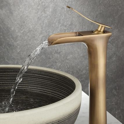 REA-B8120 - Waschtischarmatur LAGUNA 30 cm gebürstetes Gold
