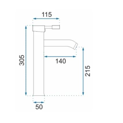 REA-B8665 - Mitigeur de lavabo GRAF 30,5 cm noir