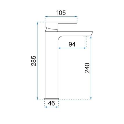 REA-B8746 - Miscelatore per lavabo ARGUS 28,5 cm titanio