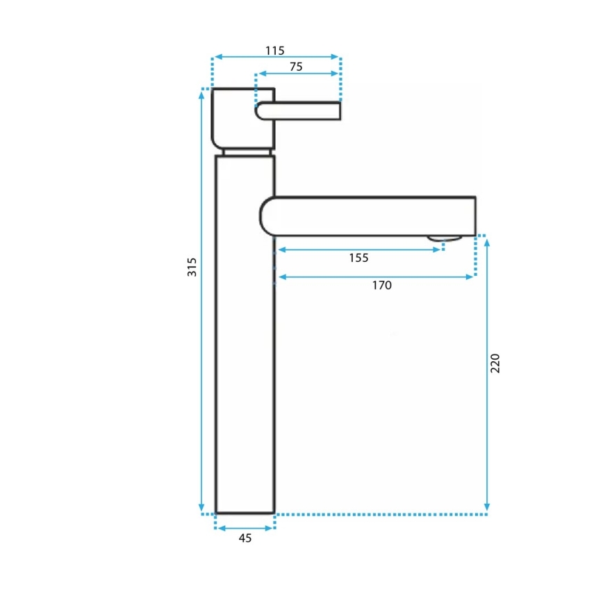 REA-B8803 - Miscelatore per lavabo TESS 31,5 cm, finitura oro
