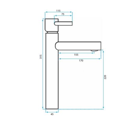 REA-B8803 - Mitigeur de lavabo TESS 31,5 cm doré