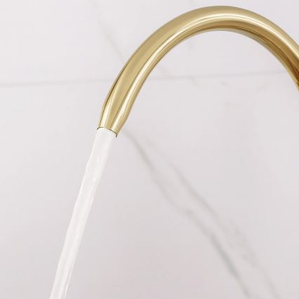 REA-B8989 - Miscelatore per lavello con doccetta estraibile e filtrazione ECO FRESH, 37,5 cm, finitura oro