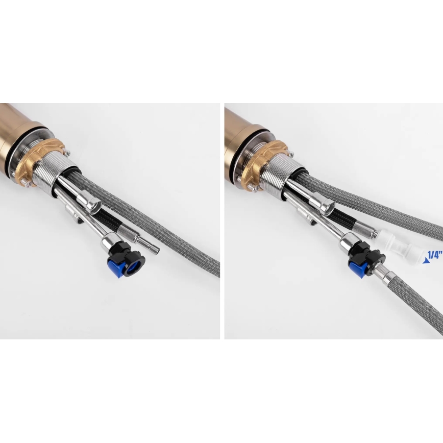 REA-B8989 - Mitigeur d'évier avec douchette extractible et système de filtration ECO FRESH, 37,5 cm, doré