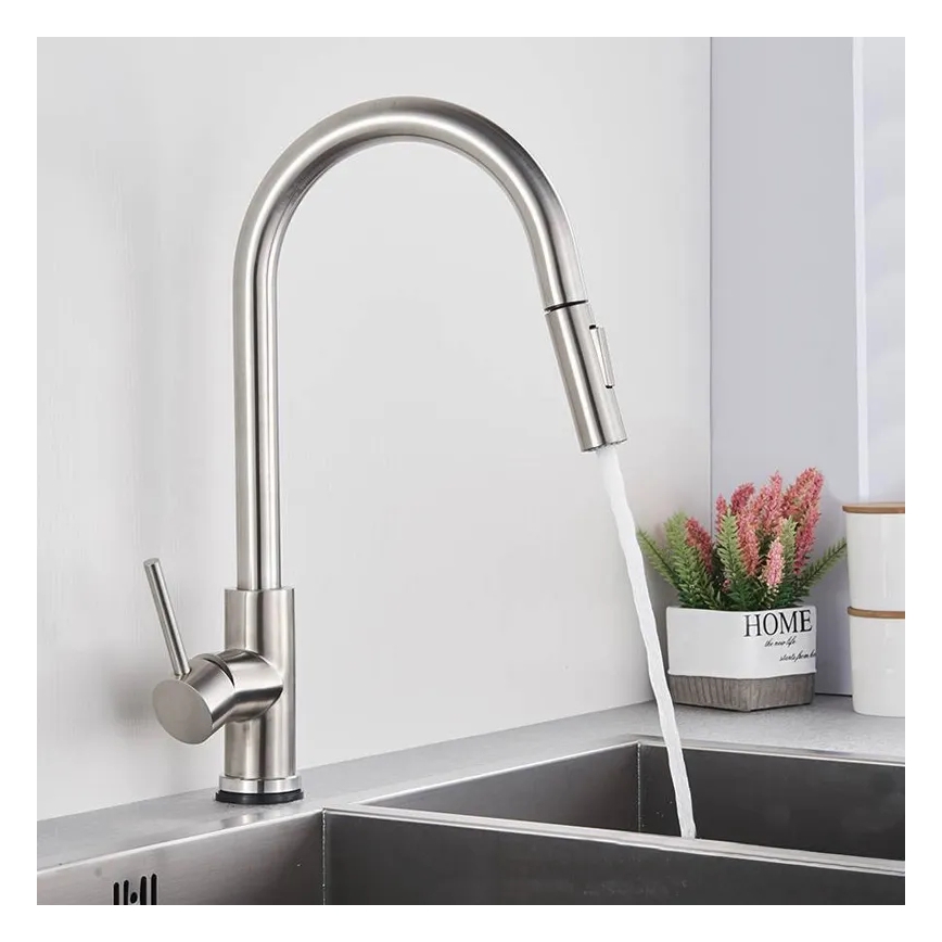 REA-B9146 - Küchenarmatur mit ausziehbarer Handbrause FRESH 39,5 cm Nickel