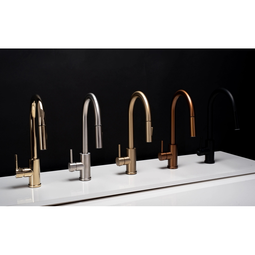 REA-B9147 - Miscelatore per lavello con doccetta estraibile FRESH 39,5 cm, nero opaco