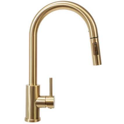 REA-B9148 - Miscelatore per lavello con doccetta estraibile FRESH 39,5 cm, finitura oro spazzolato