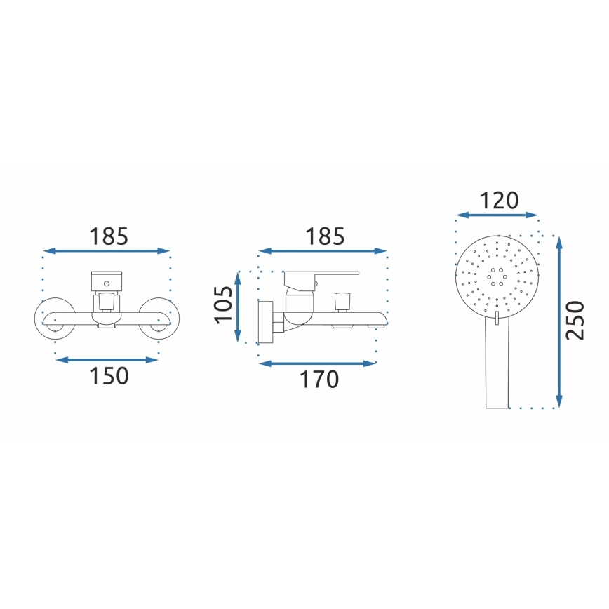 REA-B9932 - Ensemble pour baignoire BLOOM blanc mat/doré