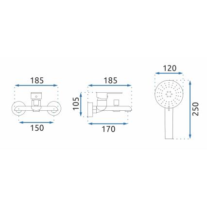 REA-B9932 - Set per vasca BLOOM opaco bianco/oro