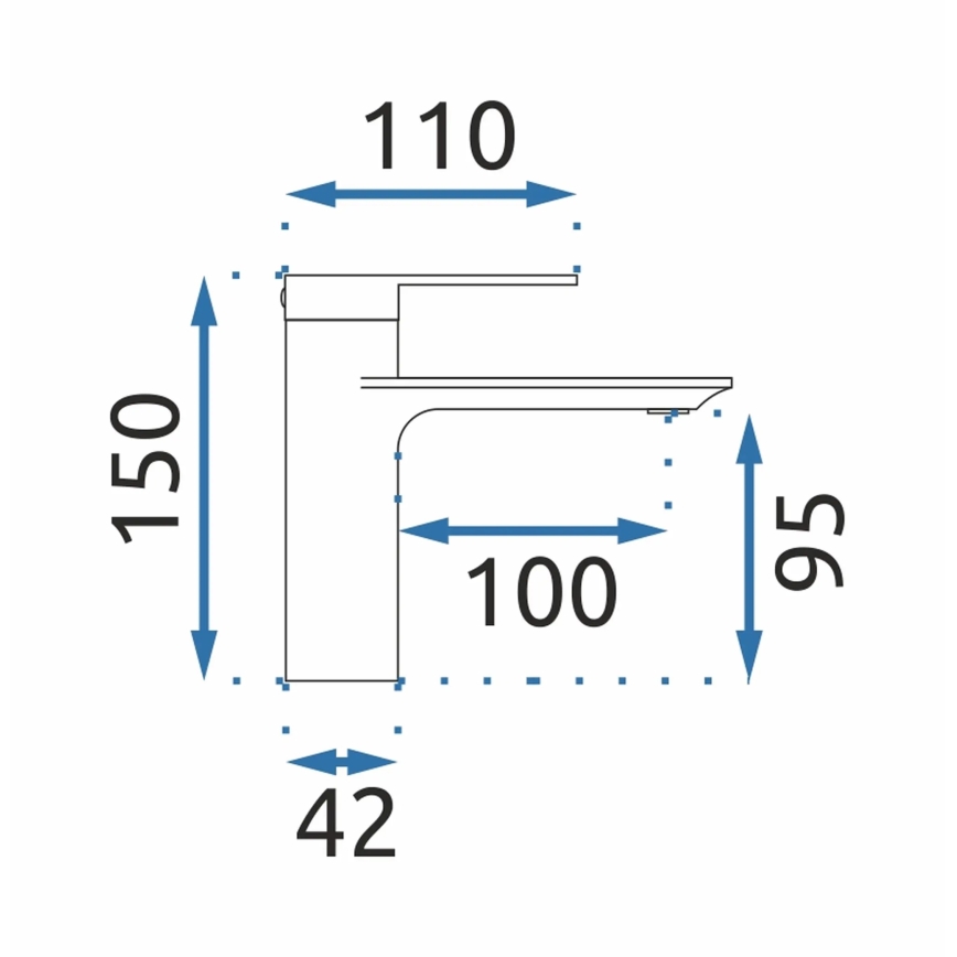 REA-B9986 - Mitigeur pour lavabo STORM 15 cm noir mat