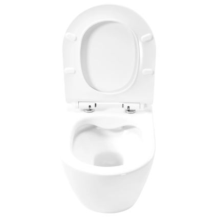 REA-C1400 - Wandhängendes WC mit WC-Sitz CARTER RIMLESS, Keramik/weiß