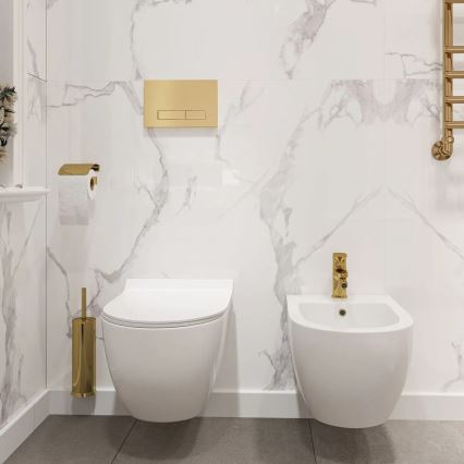 REA-C1400 - Wandhängendes WC mit WC-Sitz CARTER RIMLESS, Keramik/weiß