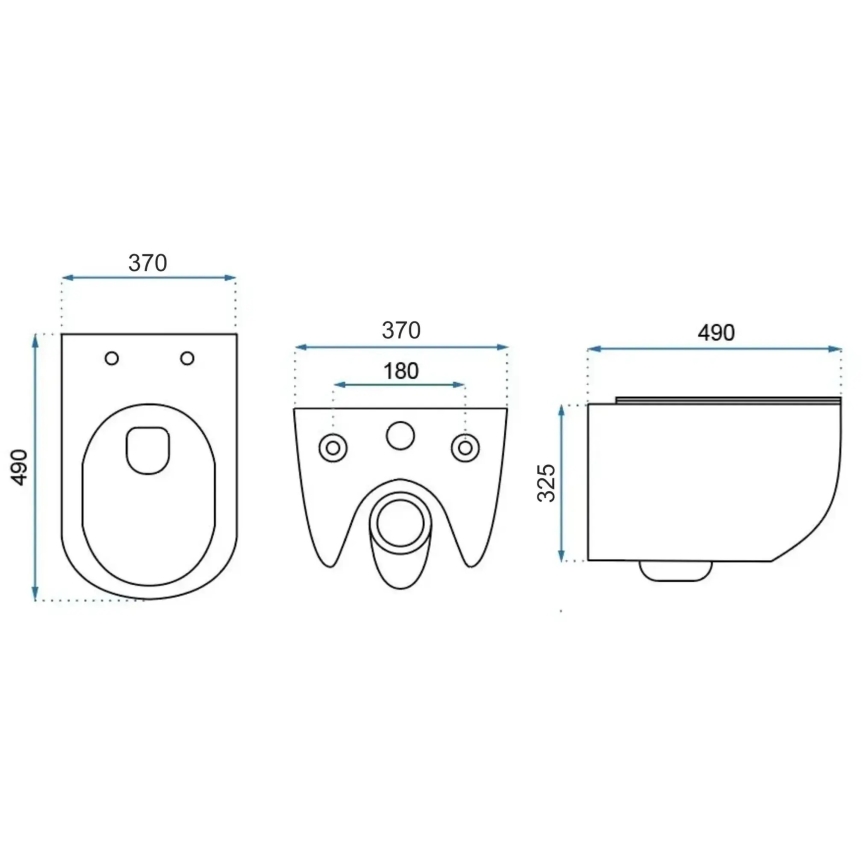 REA-C6390 - Wandhängendes WC mit WC-Sitz CARTER TORNADO RIMLESS, Keramik/Steinoptik