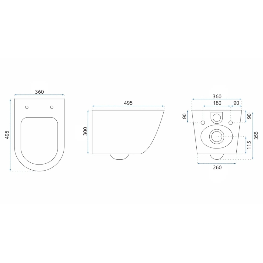 REA-C6800 - Vaso sospeso con sedile TITO TORNADO RIMLESS in ceramica/bianco