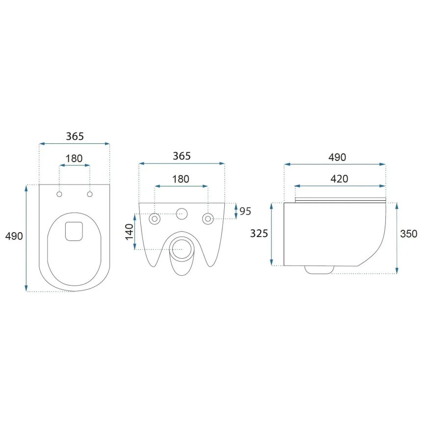 REA-C6806 - WC suspendu avec abattant CARLO MINI TORNADO RIMLESS céramique/blanc/doré