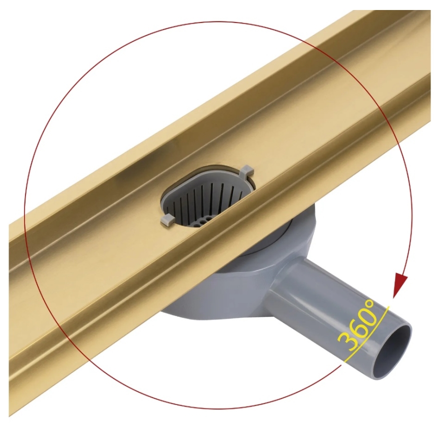REA-G2704 - Canalina di scarico NEOX PRO 90 cm in acciaio inox/oro spazzolato