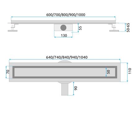 REA-G2738 - Canalina di scarico NEOX PRO 100 cm, color oro