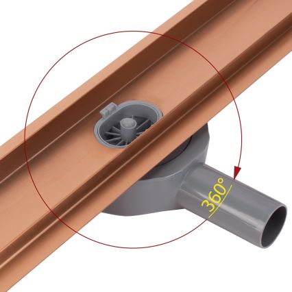 REA-G4802 - Canalina di scarico NEOX PRO 80 cm in rame spazzolato