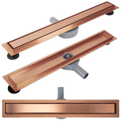 REA-G4802 - Canalina di scarico NEOX PRO 80 cm in rame spazzolato