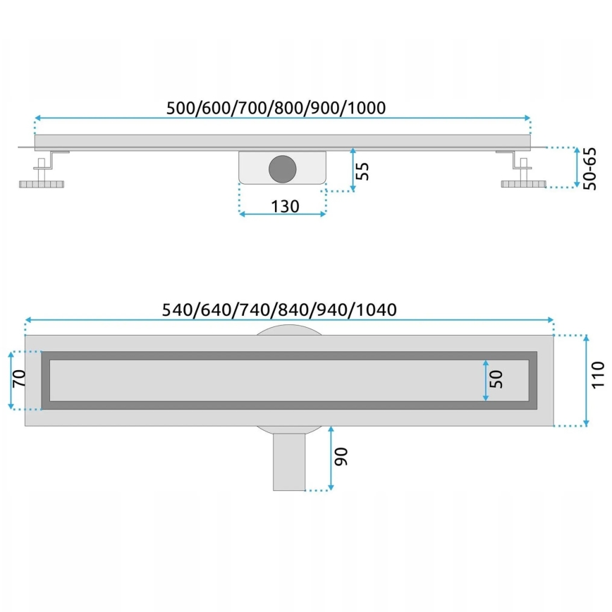REA-G5811 - Canalina di scarico NEOX PRO 100 cm nichel