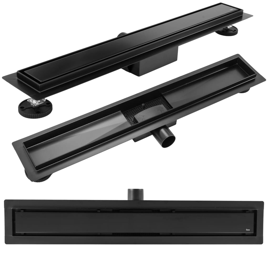 REA-G6600 - Caniveau d'évacuation PURE NEOX 50 cm noir mat