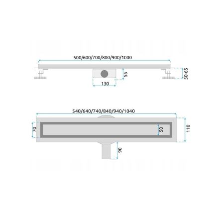 REA-G7803 - Canalina di scarico NEOX PRO 80 cm in acciaio inox/nero