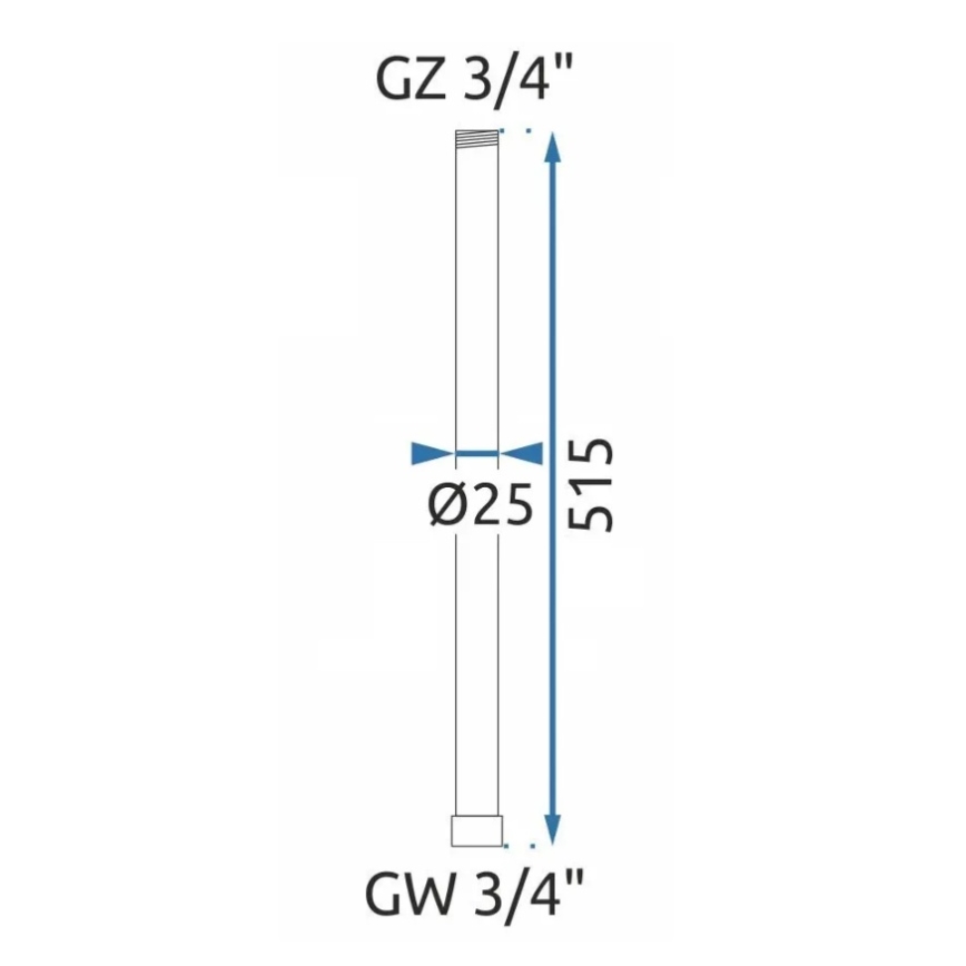 REA-K0880 - Barre d'extension pour ensemble douche/baignoire 51,5 cm noir mat