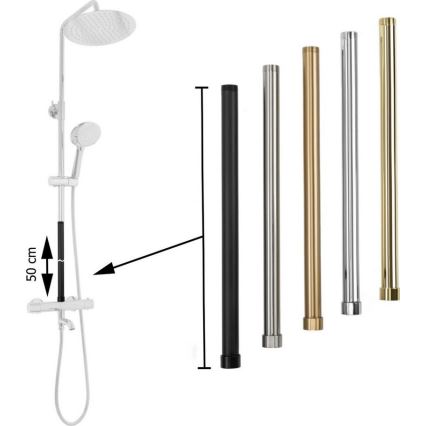 REA-K0891-Asta di prolunga per set doccia/vasca 51,5 cm, finitura oro spazzolato