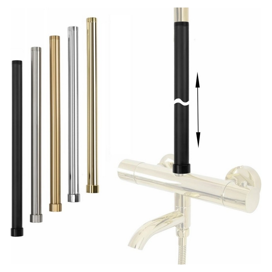 REA-K0891-Verlängerungsstange für Dusch-/Badewannenset, 51,5 cm, gebürstetes Gold